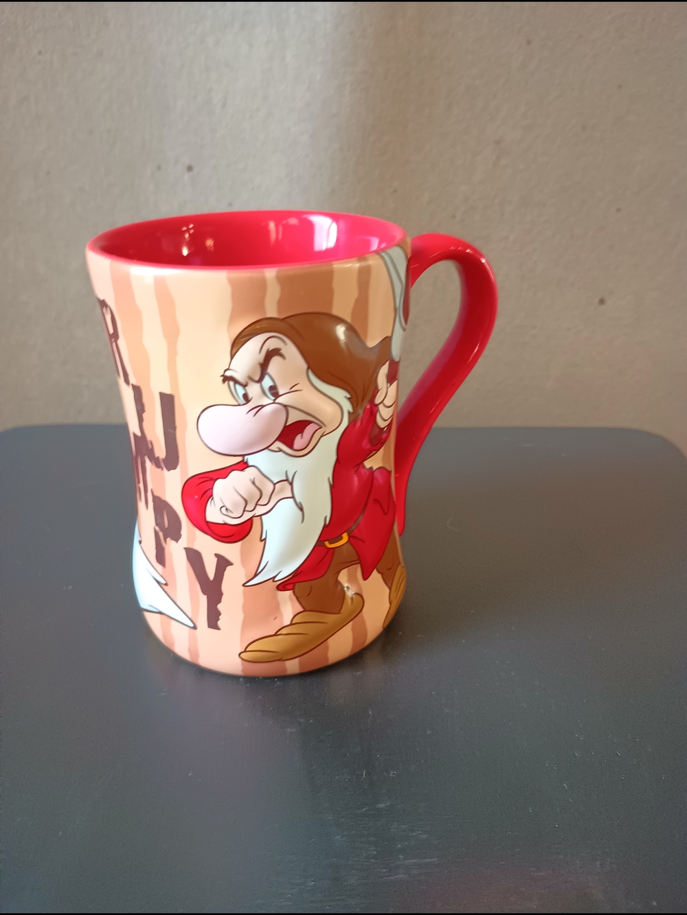 Grumpy Dwarf Ceramic Mug - Red Interior & Handle